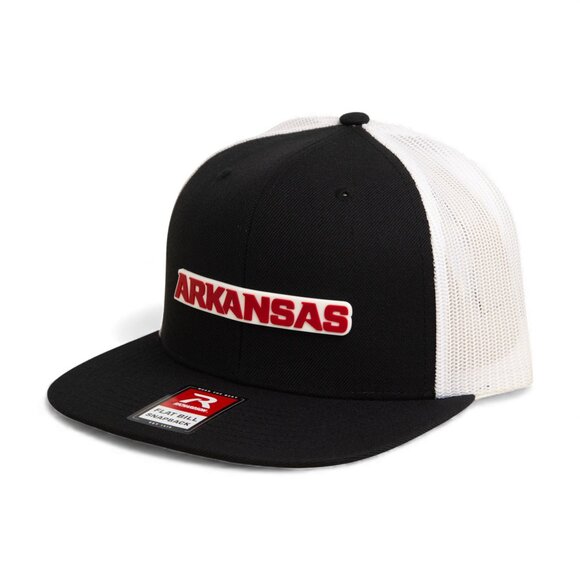 Arkansas Razorbacks ARKANSAS Red 3D Wool Blend Flat Bill Hat- Black/ White - Picture 2 of 3